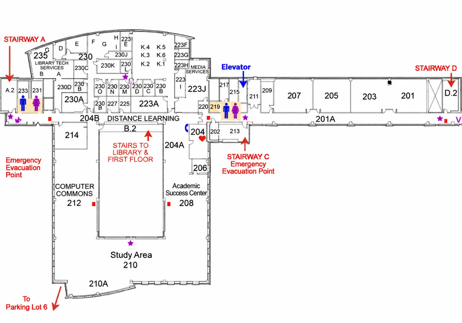 Gunder Myran Building second floor map