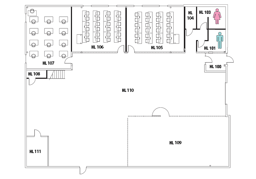 Henry S. Landau Skilled Trades Building first floor map