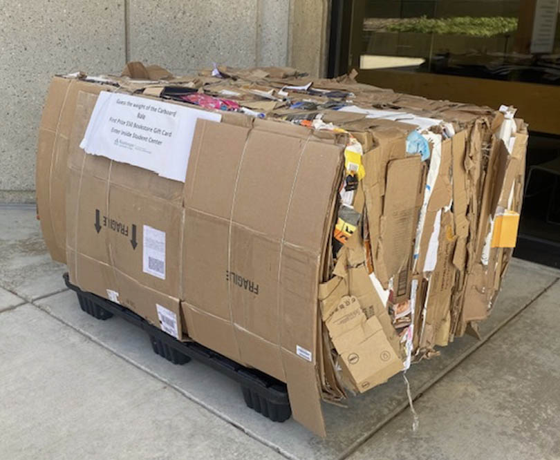 recycled cardboard bale