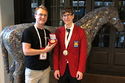 Gold medal winner Ray Papierniak (right) with WCC welding instructor Alex Pazkowski, who won his own gold medal in 2010.