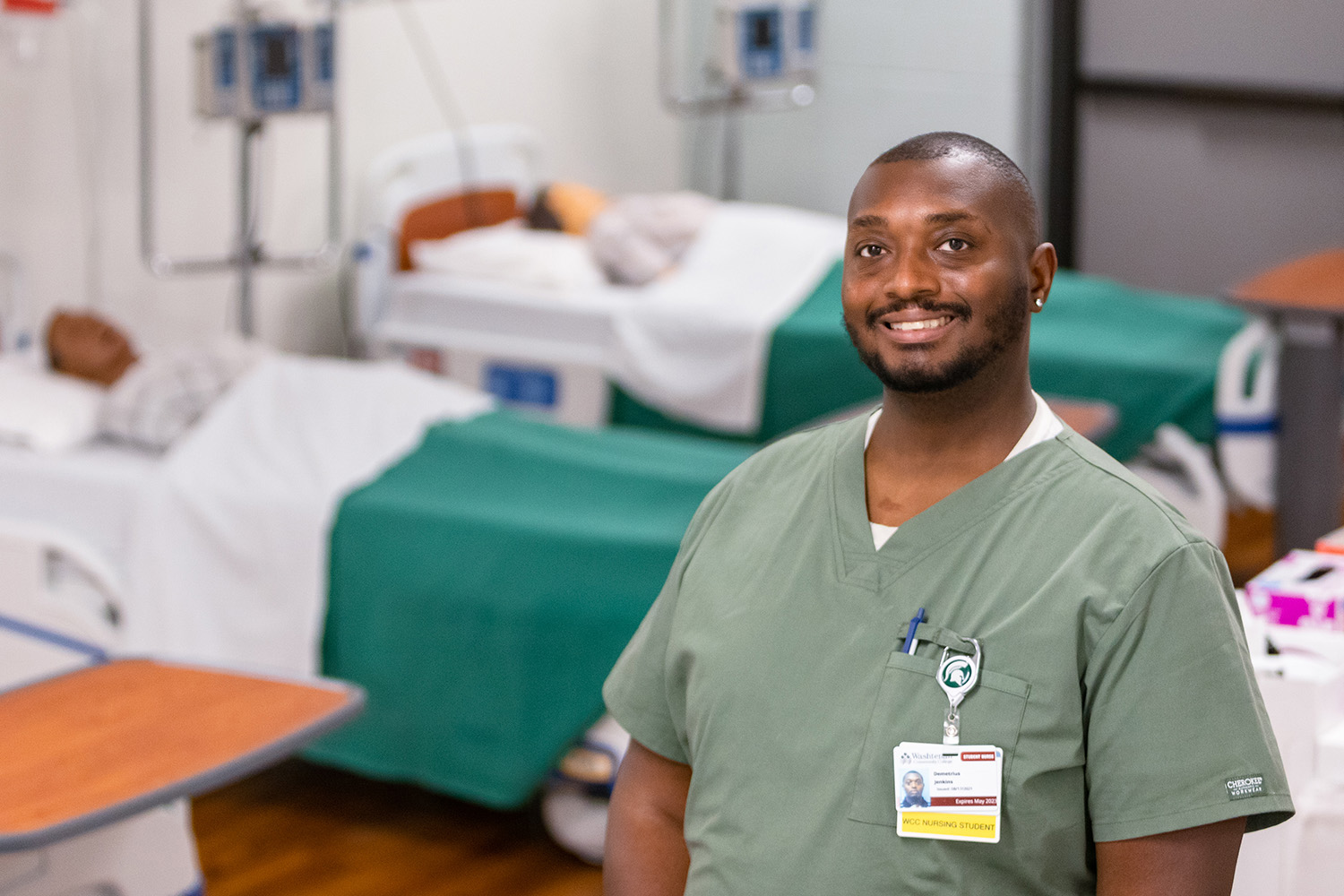 Demetrius Jenkins in WCC nursing lab