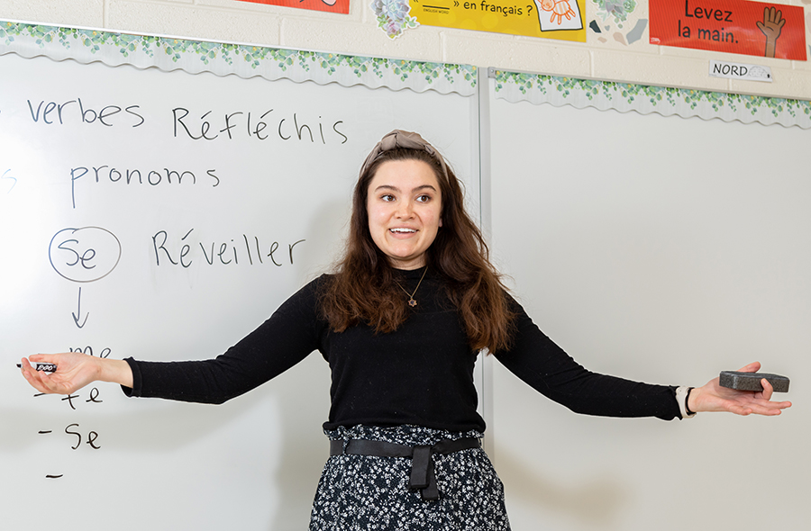 Annie Peurach teaching at Emerson School