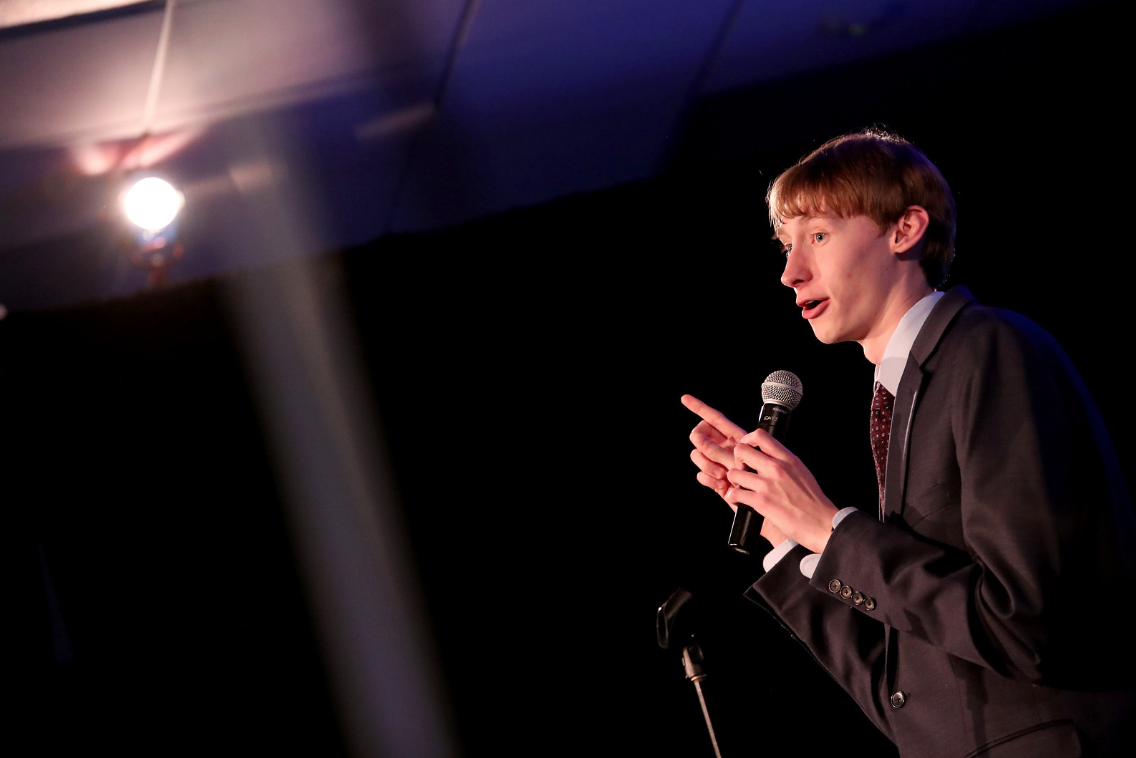 Steve Chettleburgh won a cash prize to help launch his safe dating app for teens at the annual Pitch@WCC event. (Photo by Kelly Gampel)